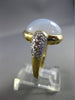 ESTATE LARGE 11.27CT DIAMOND & MOONSTONE 14KT TWO TONE GOLD FILIGREE BEZEL RING