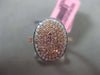 ESTATE WIDE .52CT WHITE & PINK DIAMOND 18KT WHITE & ROSE GOLD OVAL CLASSIC RING