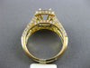LARGE 1.52CT DIAMOND 14KT YELLOW GOLD 3D SQUARE HALO SEMI MOUNT ENGAGEMENT RING