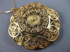ANTIQUE EXTRA LARGE 14KT ROSE GOLD CLASSIC FLOWER CIRCLE FILIGREE PENDANT #21874