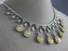 ESTATE LARGE GIA 14.22CT WHITE & FANCY YELLOW DIAMOND 18KT 2 TONE GOLD NECKLACE
