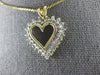 ESTATE .60CT DIAMOND 14KT YELLOW GOLD 3D OPEN HEART FLOATING LOVE PENDANT #26540