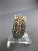 WIDE 1.0CT DIAMOND 14K WHITE & ROSE GOLD FILIGREE SEMI ETERNITY ANNIVERSARY RING