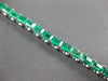 ESTATE 11.76CT DIAMOND & AAA EMERALD 18KT WHITE GOLD 3D SQUARE TENNIS BRACELET