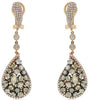 EXTRA LARGE 7.57CT MULTI COLOR DIAMOND 18K ROSE GOLD 3D CLUSTER HANGING EARRINGS