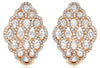 LARGE 3.34CT DIAMOND 18KT ROSE GOLD 3D ROUND FLOWER INFINITY CLIP ON EARRINGS