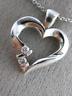 ESTATE .06CT ROUND DIAMOND 14KT WHITE GOLD CLASSIC LOVE HEART PENDANT #22984