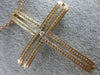 ESTATE LARGE .37CT DIAMOND 18KT ROSE GOLD PAVE SOLITAIRE FLOATING CROSS PENDANT