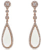 3.90CT DIAMOND AAA WHITE TOPAZ & LEMON QUARTZ 18KT ROSE GOLD HANGING EARRINGS