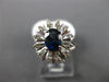 ESTATE WIDE 1.20CT DIAMOND & AAA SAPPHIRE 14KT WHITE GOLD OVAL FLOWER FUN RING