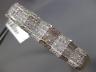 ESTATE WIDE 5.52CT DIAMOND 14KT ROSE GOLD 3D MULTI ROW PYRAMID BANGLE BRACELET