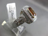 ESTATE 2.71CT DIAMOND & CITRINE 18KT WHITE GOLD 3D SQUARE BEZEL ENGAGEMENT RING