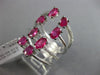 ESTATE EXTRA LARGE 2.04CT DIAMOND & AAA RUBY 14KT WHITE GOLD MULTI ROW OVAL RING