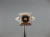 ESTATE WIDE 1.62CT MULTI GEM 14KT ROSE GOLD ROUND & SQUARE HALO ENGAGEMENT RING