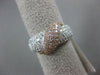 ESTATE WIDE 1.57CT DIAMOND 14KT WHITE & ROSE GOLD 3D PAVE CRISS CROSS LOVE RING