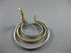 ESTATE LARGE 1.74CT DIAMOND 18K WHITE & YELLOW GOLD ETOILE HOOP CLIP ON EARRINGS