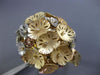ESTATE EXTRA LARGE .72CT DIAMOND 14KT TRI COLOR GOLD 3D FLOWER BANGLE BRACELET
