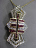 ESTATE 1.60CT DIAMOND & AAA RUBY 14KT WHITE & YELLOW GOLD 3D BOW PIN & PENDANT