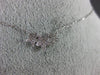 ESTATE .13CT DIAMOND 14K WHITE GOLD CLASSIC PAVE THREE STAR FLOWER LOVE NECKLACE