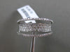 ESTATE WIDE .70CT DIAMOND 18KT WHITE GOLD 3D MULTI ROW PAVE OPEN FILIGREE RING