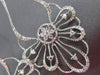 ESTATE LARGE .80CT DIAMOND 14KT WHITE GOLD FLOWER OPEN FILIGREE HANGING EARRINGS