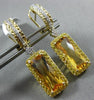 ESTATE 8.19CT DIAMOND AAA CITRINE & YELLOW SAPPHIRE 14KT GOLD HANGING EARRINGS