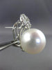 EXTRA MASSIVE 1.90CT DIAMOND & SOUTH SEA PEARL 18KT WHITE GOLD CLIP ON EARRINGS