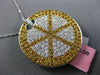 ESTATE LARGE 3.57CT DIAMOND 18KT WHITE & YELLOW GOLD 3D PIZZA PIE FUN PENDANT