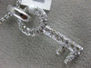 ESTATE LARGE .67CT DIAMOND 18KT WHITE GOLD KEY TO MY HEART PAVE FLOATING PENDANT