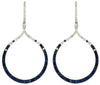 ESTATE 1.64CT DIAMOND & SAPPHIRE 14KT WHITE GOLD CIRCLE OF LIFE HANGING EARRINGS