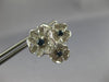 ESTATE .95CT DIAMOND & AAA SAPPHIRE 18K WHITE GOLD MULTI FLOWER CLIP ON EARRINGS