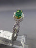 ESTATE 1.44CT DIAMOND & AAA EMERALD 18KT 2 TONE GOLD 3D PAST PRESENT FUTURE RING