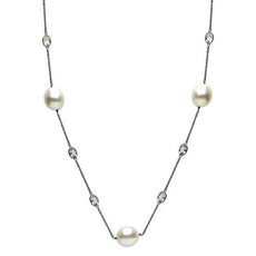 13.50CT TOPAZ & AAA SOUTH SEA PEARL 14KT BLACK GOLD BY THE YARD TIN CUP NECKLACE