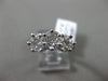 ESTATE 1.01CT DIAMOND 14K WHITE GOLD 3D 3 FLOWER CLUSTER FRIENDSHIP PROMISE RING