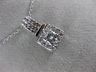 ANTIQUE .45CT DIAMOND 14KT WHITE GOLD 3D SQUARE CLUSTER FILIGREE PENDANT #15024