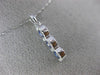 ESTATE .85CT DIAMOND & AAA SAPPHIRE 14KT WHITE GOLD PAST PRESENT FUTURE PENDANT