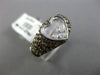 ESTATE 1.26CT WHITE & CHOCOLATE FANCY DIAMOND 18KT WHITE GOLD 3D HEART LOVE RING