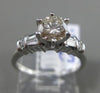 ESTATE .90CT ROUND & BAGUETTE DIAMOND 18KT WHITE GOLD CLASSIC ENGAGEMENT RING