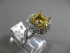 LARGE 1.22CT WHITE & FANCY YELLOW DIAMOND 18KT GOLD SEMI MOUNT ENGAGEMENT RING
