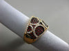 ESTATE 1.78CT DIAMOND & AAA RED SAPPHIRE 18KT ROSE GOLD 3D SEMI CIRCLE FUN RING