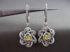 ESTATE LARGE 2.16CT WHITE & YELLOW DIAMOND 18KT TWO TONE GOLD HANGING EARRINGS