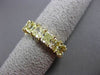 ESTATE LARGE 7.50CT FANCY DIAMOND 18KT YELLOW GOLD EMERALD CUT ETERNITY RING