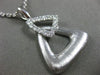 ESTATE LARGE .42CT DIAMOND 18KT WHITE GOLD MATTE & SHINY DOUBLE TRIANGLE PENDANT