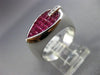 ESTATE WIDE 3.15CT DIAMOND & AAA RUBY 18KT WHITE GOLD 3D MENS GYPSY RING