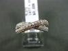 ESTATE 1.08CT DIAMOND 14KT WHITE & ROSE GOLD SEMI ETERNITY X INFINITY LOVE RING