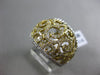 ESTATE WIDE 1.11CT DIAMOND 18KT TWO TONE GOLD 3D OPEN FILIGREE COCKTAIL RING