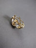 ESTATE LARGE .15CT DIAMOND 14KT YELLOW & WHITE GOLD CLIP EARRINGS 20mm X 11mm