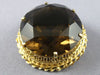ANTIQUE EXTRA LARGE 150CT SMOKEY TOPAZ 14KT YELLOW GOLD 3D BROOCH PENDANT #21679
