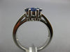 ESTATE 1.0CT DIAMOND & AAA SAPPHIRE 14KT WHITE GOLD 3D FLOWER CLUSTER LOVE RING