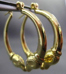 ESTATE 14K YELLOW GOLD 3D CLASSIC MILGRAIN ROMANTIC KISSING HOOP EARRINGS #24352